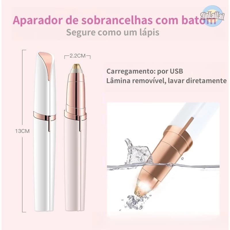Caneta Depiladora Aparadora De Sobrancelha Rosto Portátil Elétrico Recarregável  Recarregável