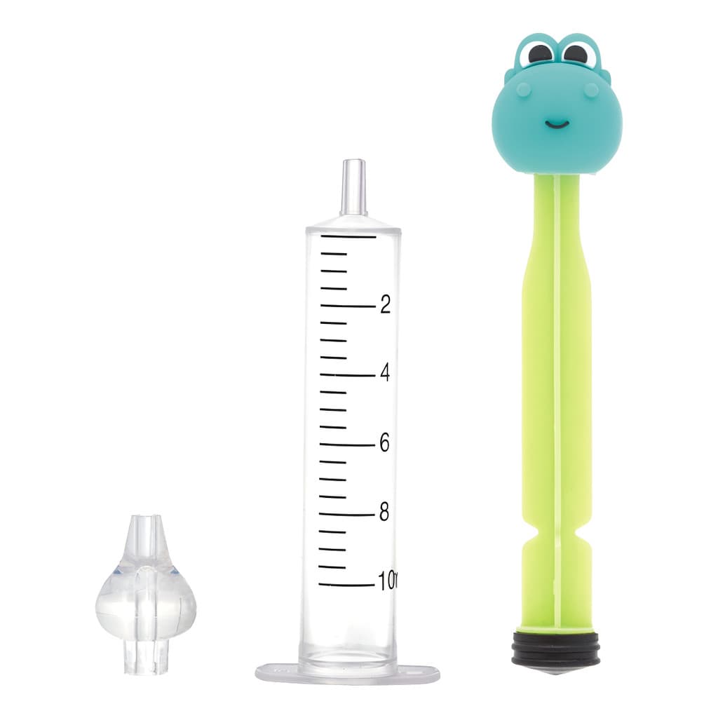 Seringa Lavador Nasal Buba Dino Bico de Silicone Reutilizável Infantil 10ml