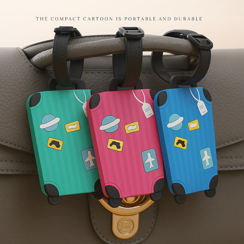 Tag de Bagagem Identificador de Mala Viagem Etiqueta de Silicone Plástico Kit Acessório Transporte