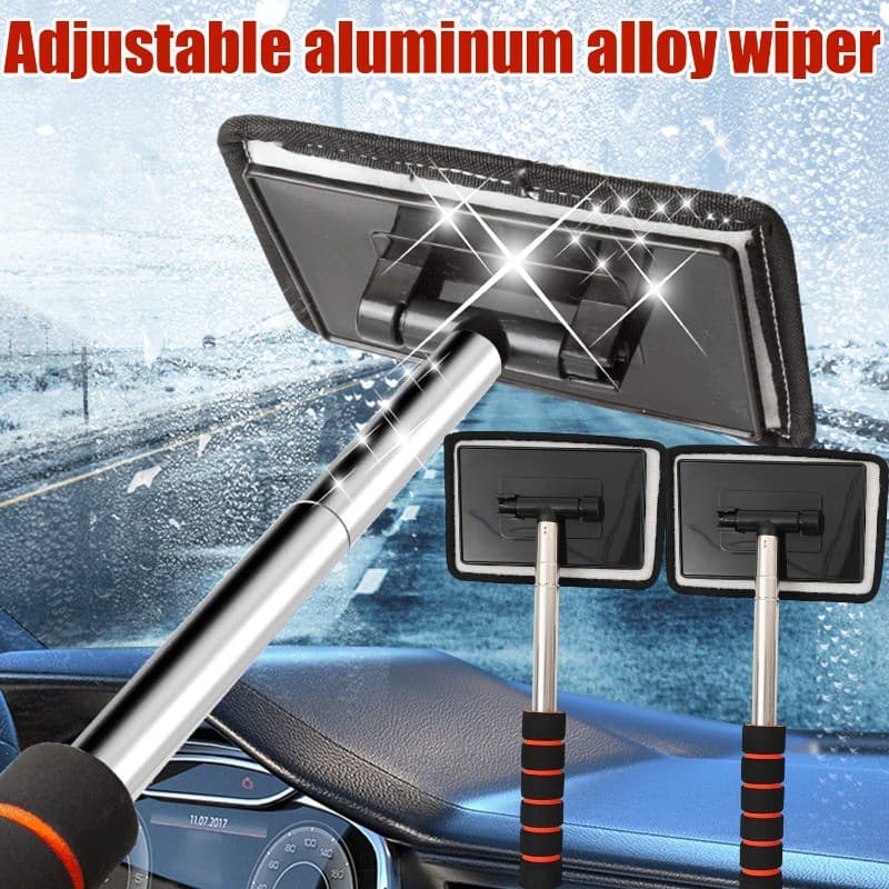 [Chegam Em 3-5 Dias] Escova Extensível De Limpeza De Vidro Liga De Alumínio , Desembaçador De Gelo De Microfibra E Remov