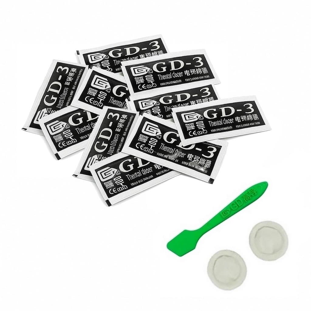 Kit 10 Pasta Térmica New GD-3 Alta Performance 7.5 W/mk 0,5g Processador Pc Gpu Ps4 Consoles