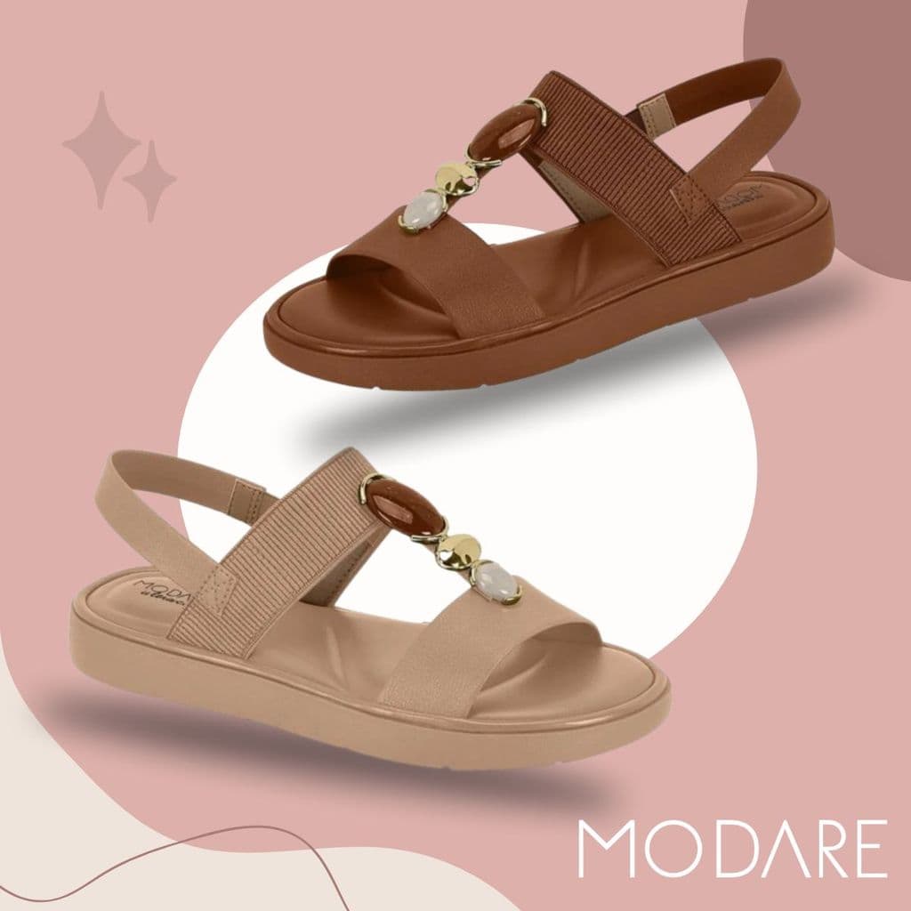 SANDÁLIA MODARE ORTOPÉDICA CASUAL ULTRACONFORTO COM ELÁSTICO ORIGINAL 7208.108