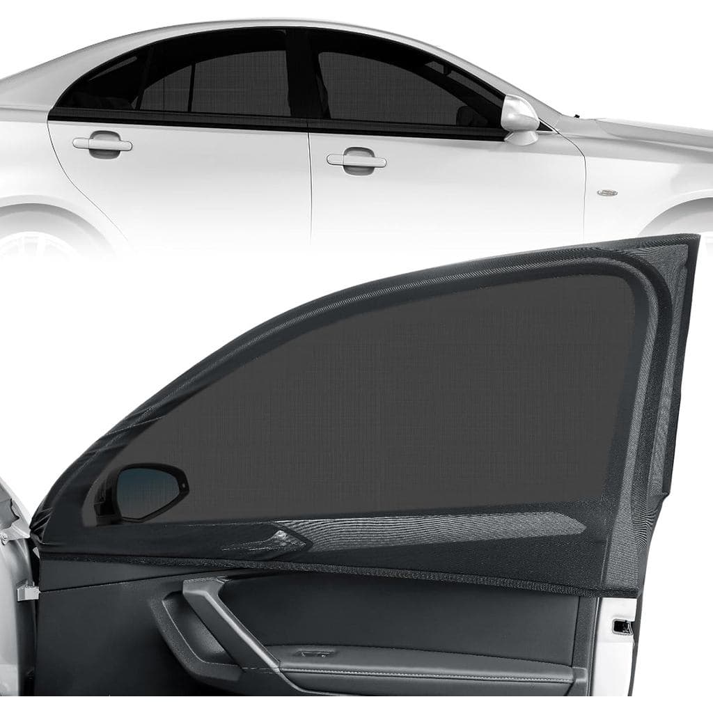 Protetores de Janela para Carro Sedan - Pacote com 4 Protetores de Janela Laterais em Malha Elástica para Camping, Famíl