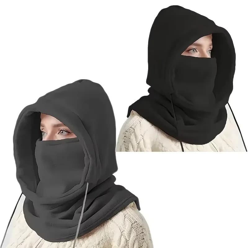 Capuz De Malha Balaclava De Inverno Unissex-Máscara À Prova De Vento Com Cordão , Boné Quente Para Motocicleta Em Clima 