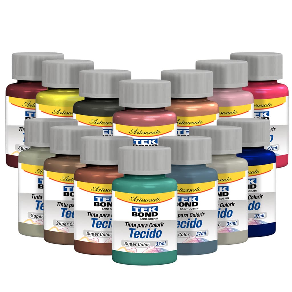 Tinta para Tecido TekBond Super Color 37ml – Lavável, Alta Cobertura Cores Vivas