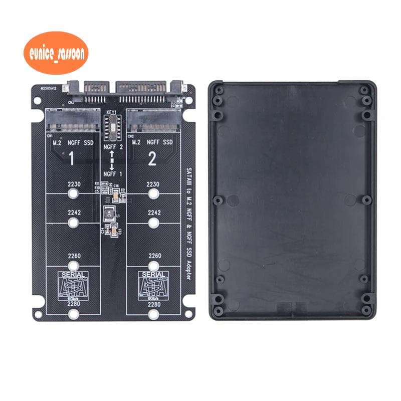 Adaptador Duplo M . 2 Para SATA3.0 SSD De Protocolo 2 Portas NGFF B Chave 3.0 6 Gbps M2 Conversor
