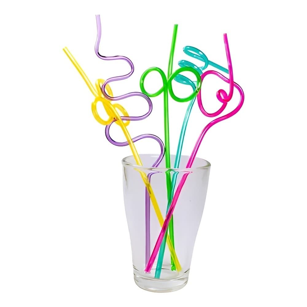 Kit Canudos Espirais Coloridos para Festa Temática Decoração & Drinks