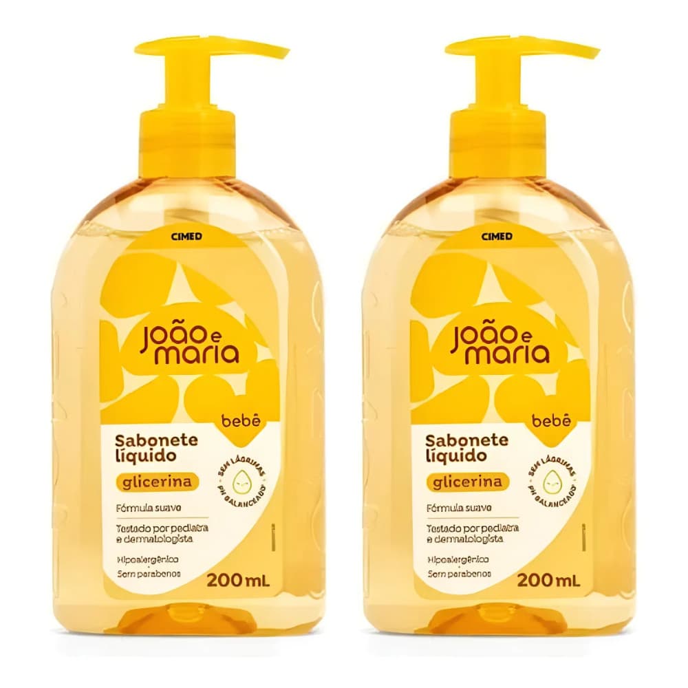 KIT 2UN SABONETE LIQUIDO 200ML JOÃO E MARIA - CIMED