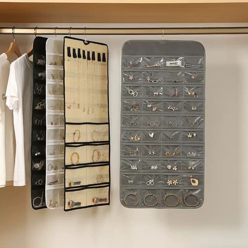 48/80 Bolso Porta Joias Organizador De Bijuterias Grande Joias Tela Saco De Armazenamento