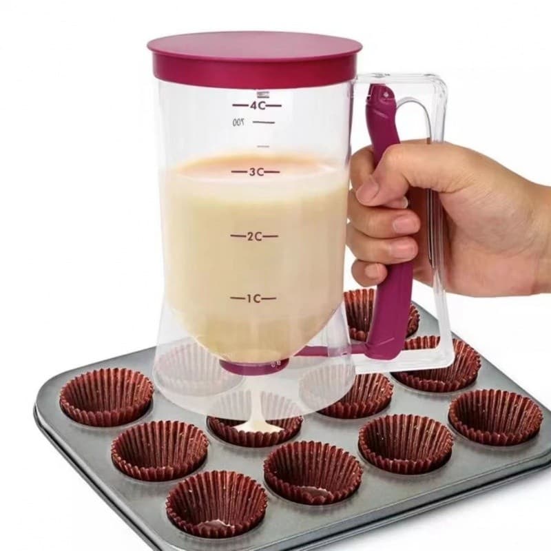Jarra Dosadora de Massas 900ml para Cupcake, Panqueca, Waffle e Crepe