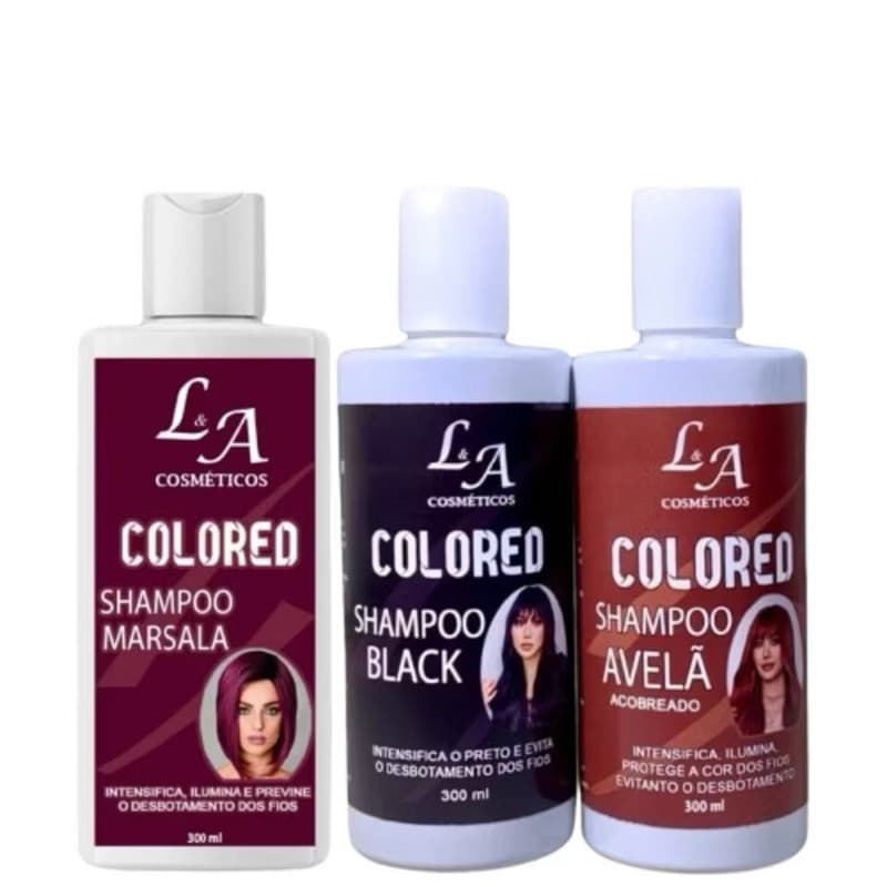 Shampoo Capilar Tonalizante Colored 100% Natural 300ML - L&A COSMÉTICOS
