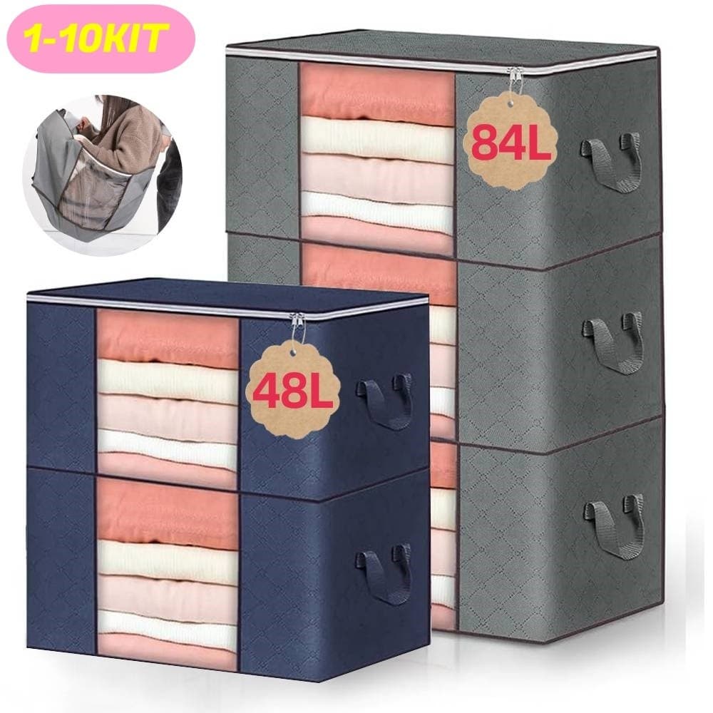 Caixa Saco Organizador Grande Cobertor Casaco Guarda Roupa Ecológico Anti-Poeira Umidade Insetos Multiuso