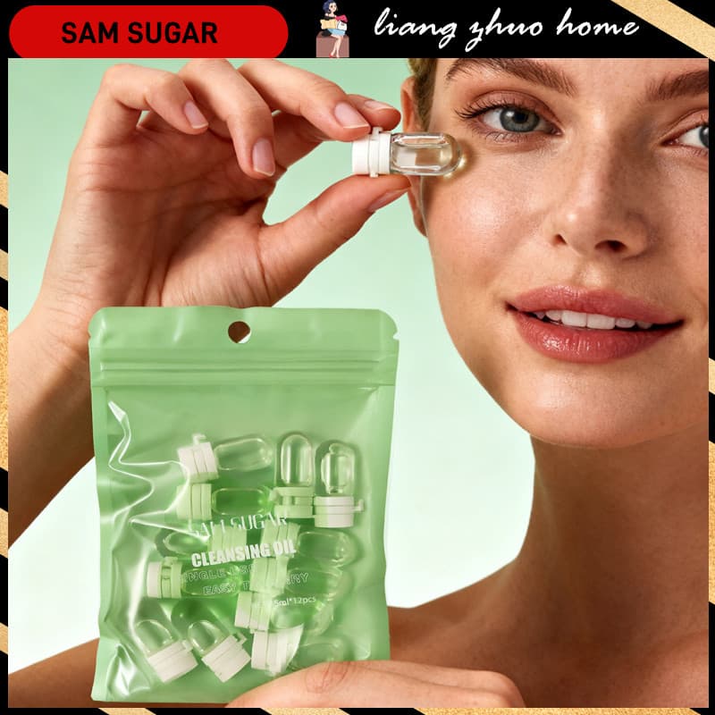 SAM SUGAR 12pcs Óleo De Limpeza Rosa Flor Removedor De Maquiagem Suave Não Irritante Conjunto Para De Poros