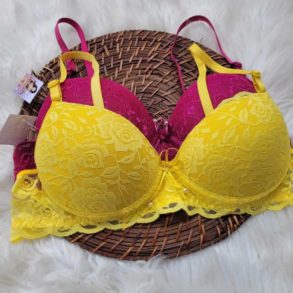 Kit 2 Sutiãs de Renda com Bojo e Aro Confortável - Moda Íntima Feminina