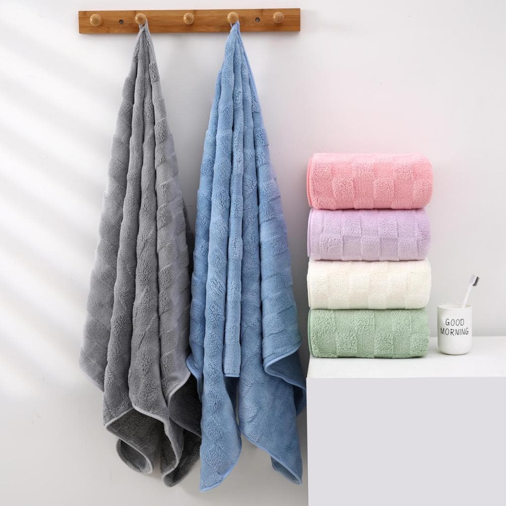 Toalha de ROSTO Microfibra Coral Fleece 35×75cm – Leve 80g, Macia, Super Absorvente e Secagem Rápida