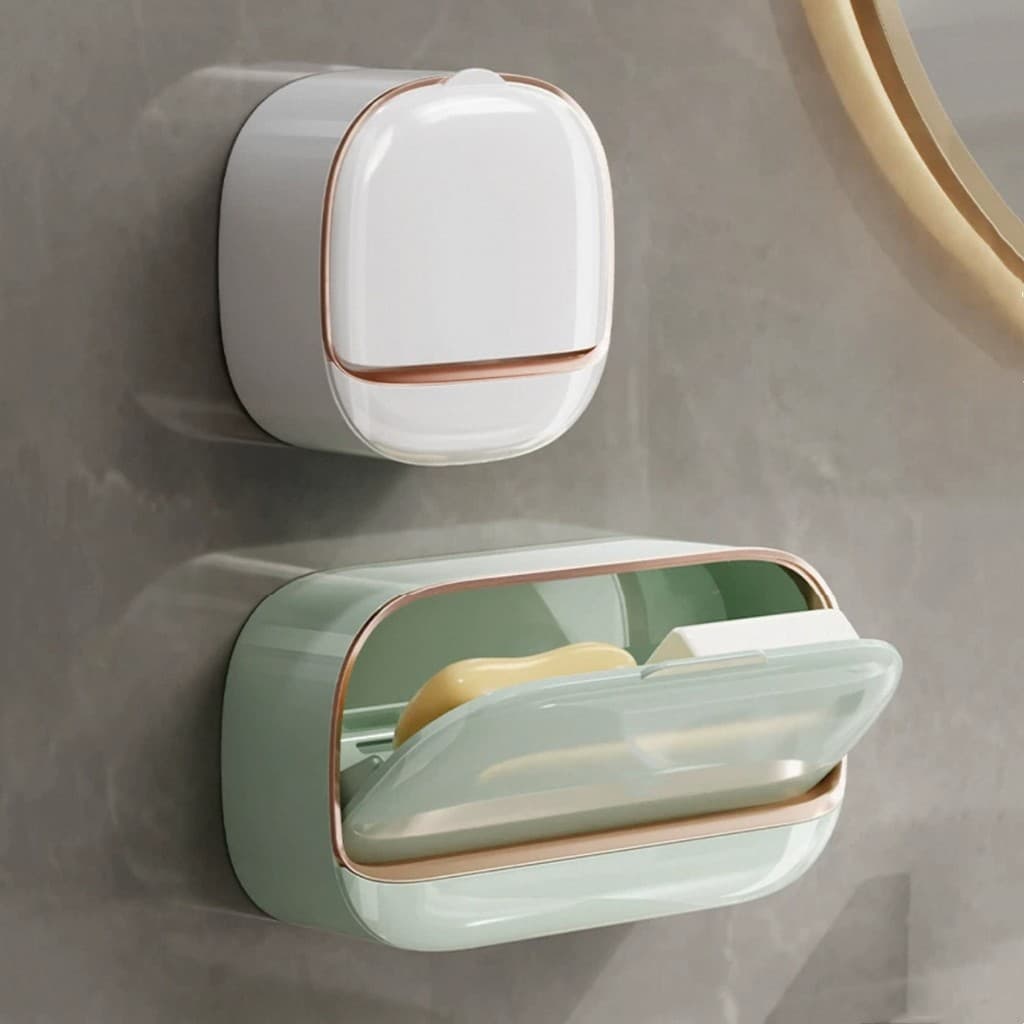 Saboneteira de Parede 2 Modelos com Bandeja de Drenagem,Mantém o Sabonete Seco,Suporte de Sabão