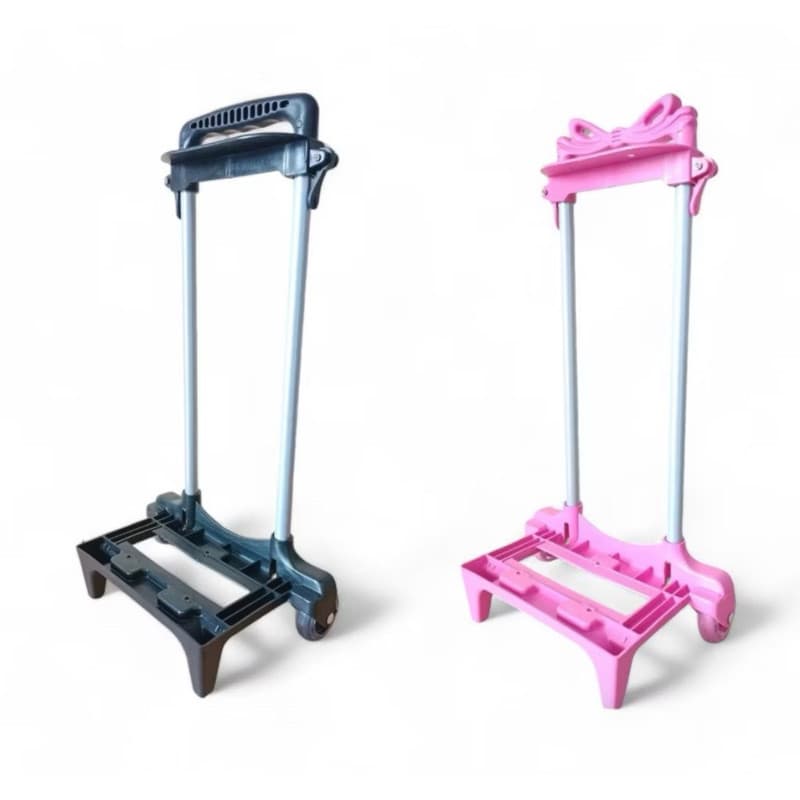 Carrinho para Mochila Escolar com 2 Hastes e Trava Tamanho Infantil com Rodinha de Silicone menina menino.