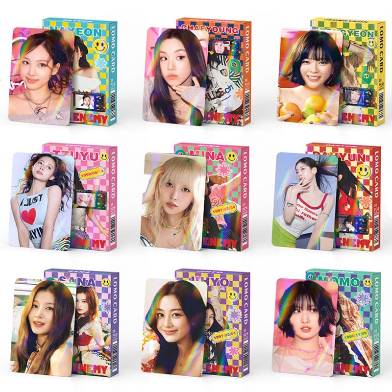 30 Pçs/Caixa TWICE Photocard Nayeon Momo SANA Tzuyu Cartão Holográfico LOMO De Coleção