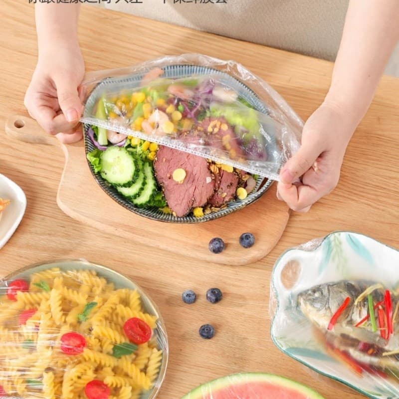 novo:Kit 100 Tampa De Plástico descartável para alimento