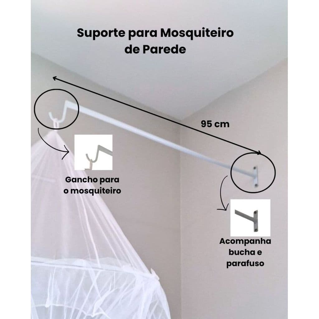 SUPORTE PARA MOSQUITEIRO PARA PAREDE EM AÇO