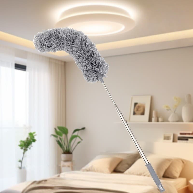 Espanador de Pó Para Limpeza em Microfibra Com Cabo Extensor e Retrátil Lavável 2,8m Escova De Limpeza De Poeira
