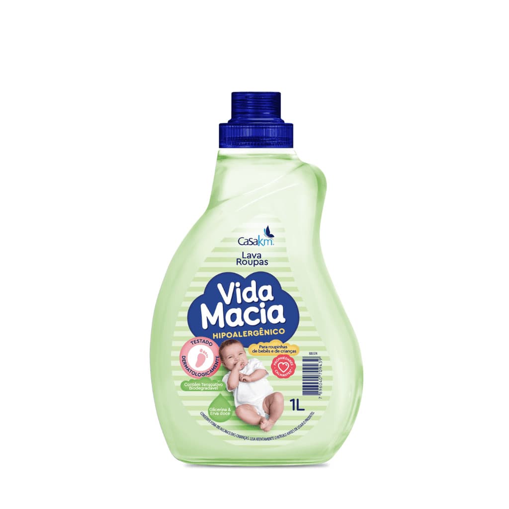 LAVA ROUPAS LIQUIDO GLICERINA E ERVA DOCE 1L VIDA MACIA