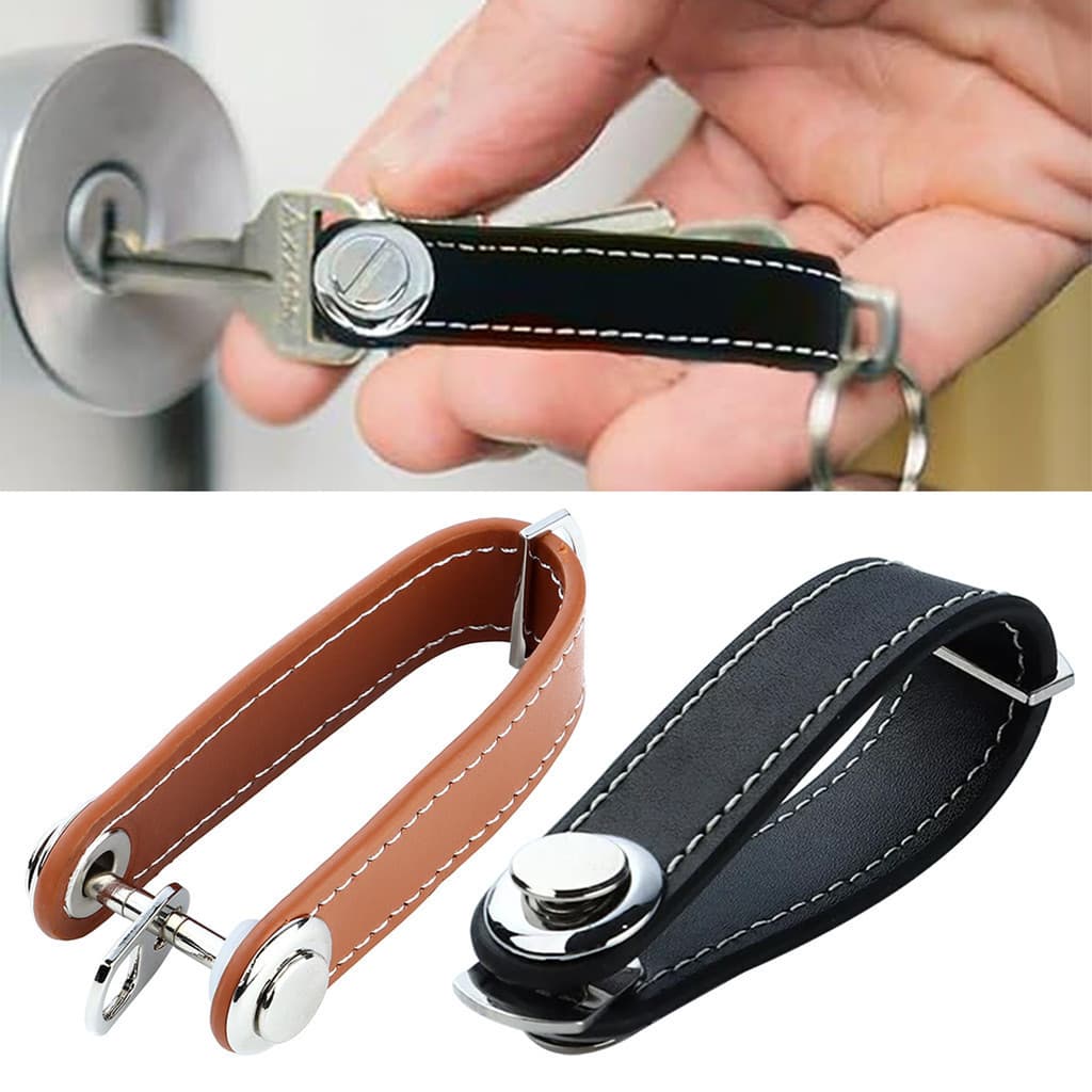 1 Pçs Couro Chave Do Carro Bolsa Saco Caso Carteira Titular Corrente Anel Organizador Inteligente Chaveiro Coletor Gover