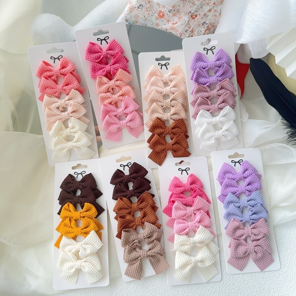 Kit 6 PRENDEDORES LAÇOS Clipes de Cabelo para Meninas Headwear Acessórios Feitos à Mão