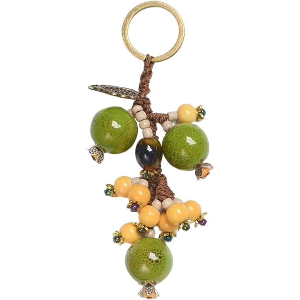 Chaveiro Fofo Estilo Floresta De Romã Verde-Design De Uva Tecido Feito À Mão ,-Pingente De Bolsa , Melhor Amigo . Presen