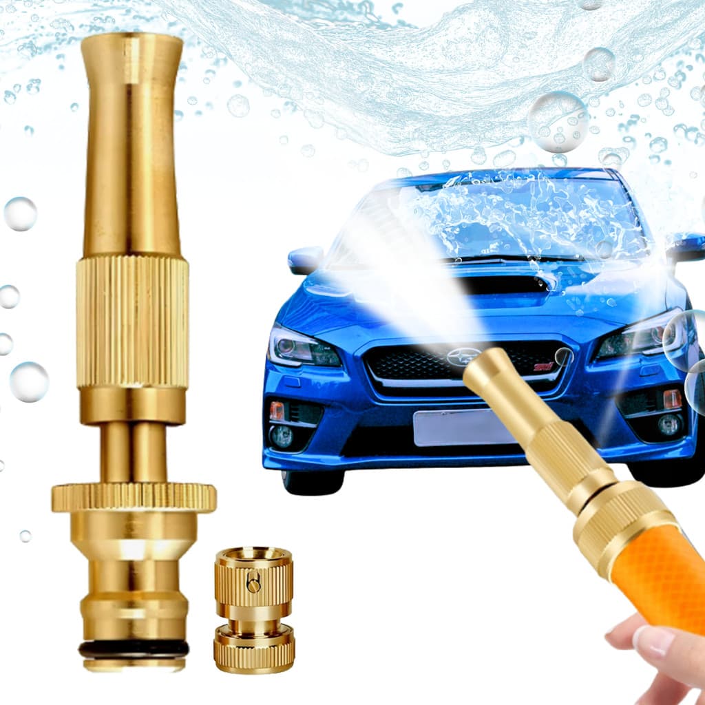 Bico de Mangueira Revestido em Cobre para Limpeza e Irrigação com Jato Potente e Economia