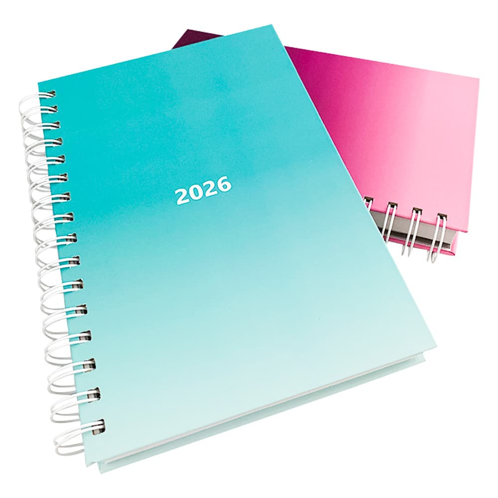 Agenda 2026 Espiral Diária Planner Aurora Luxo 168 Folhas A5 Capa Dura