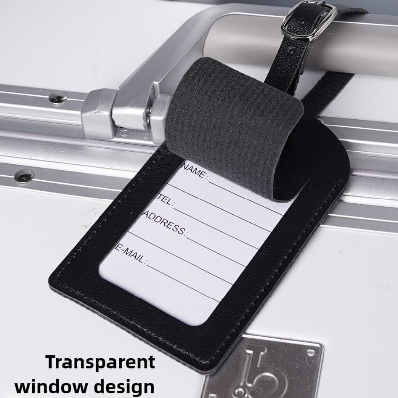 Etiqueta De Bagagem De Couro PU Portátil , Identificador Viagem , Cartão De Embarque E Nome De Mala Essencial