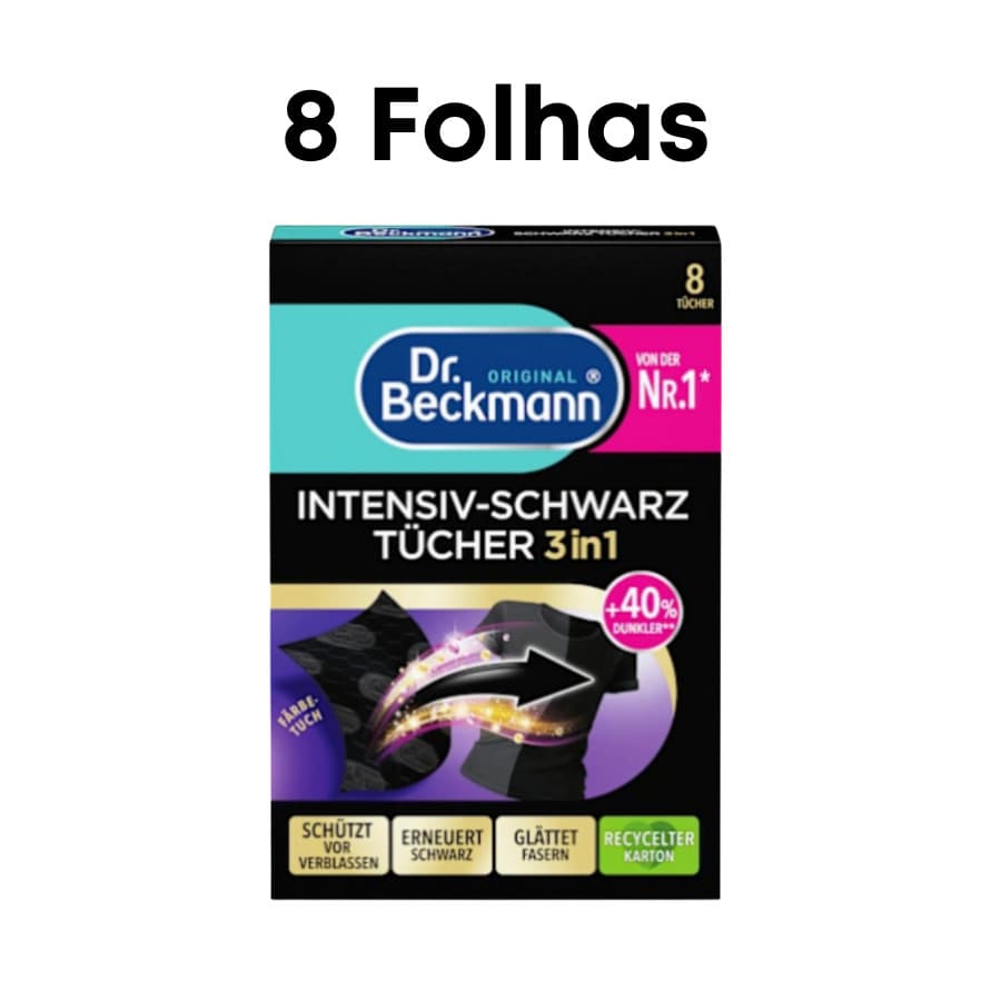 Dr. Beckmann Panos pretos intensivos para um preto intenso e fibras lisas 8 folhas