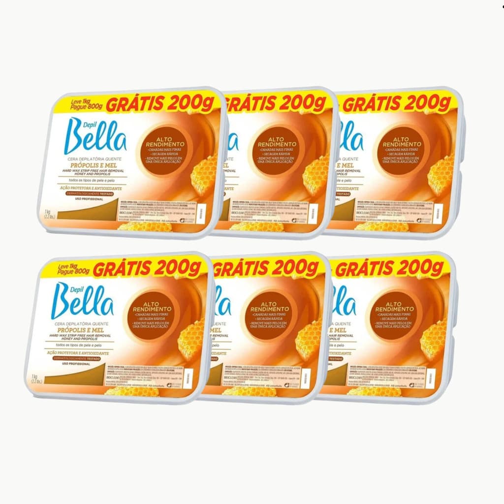 Kit Depil Bella Cera Própolis e Mel 1kg - 6 unidades