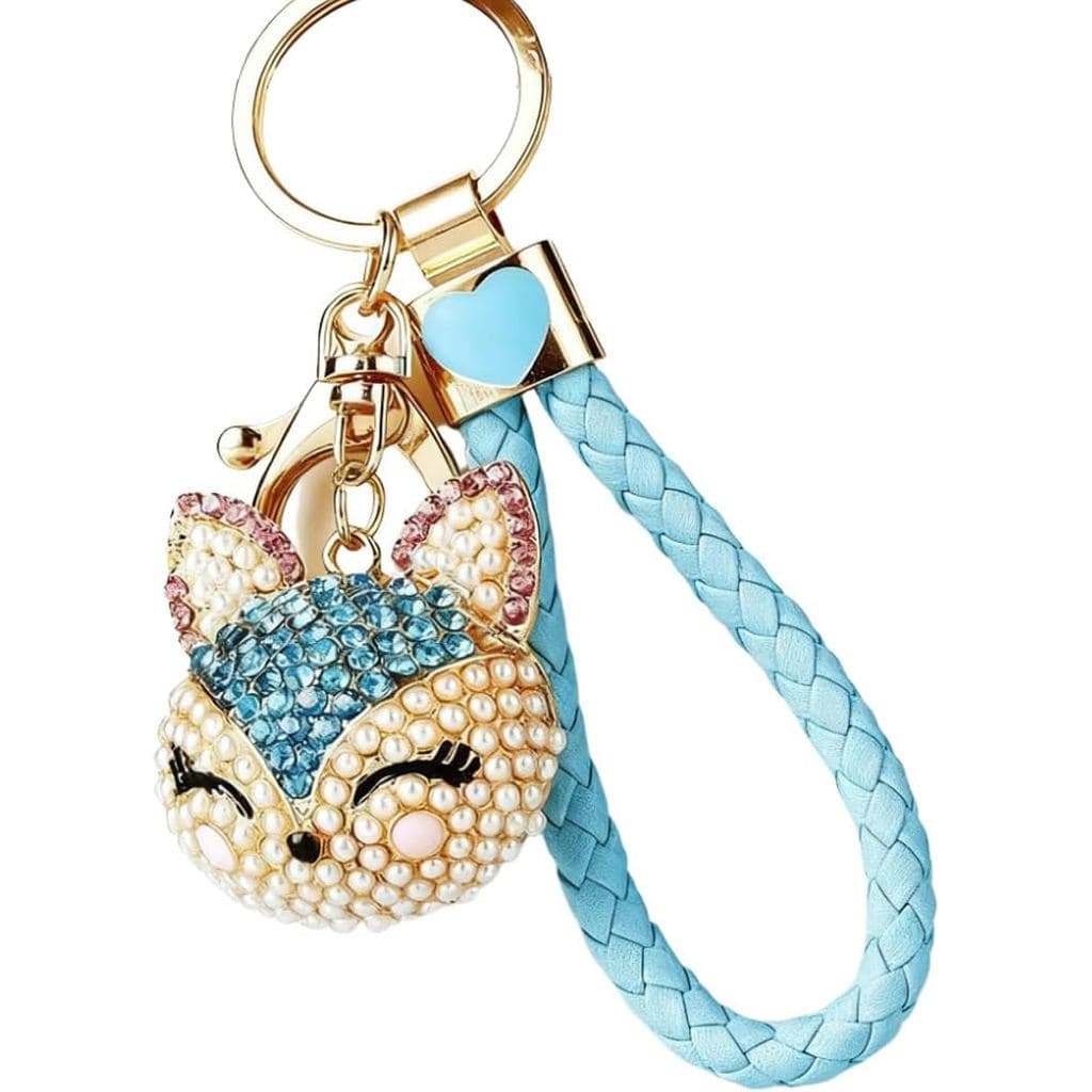 Chaveiro De Raposa Brilhante Fofo Para Mulheres , Animal De Cristal De Luxo , Acessório Criativo Chaves De Carro . Prese