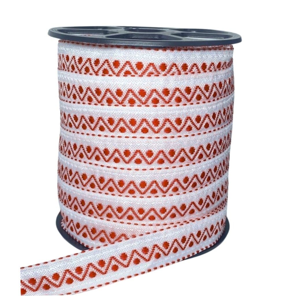 Galão Passa Fita falso Zig Zag Bordado 50m