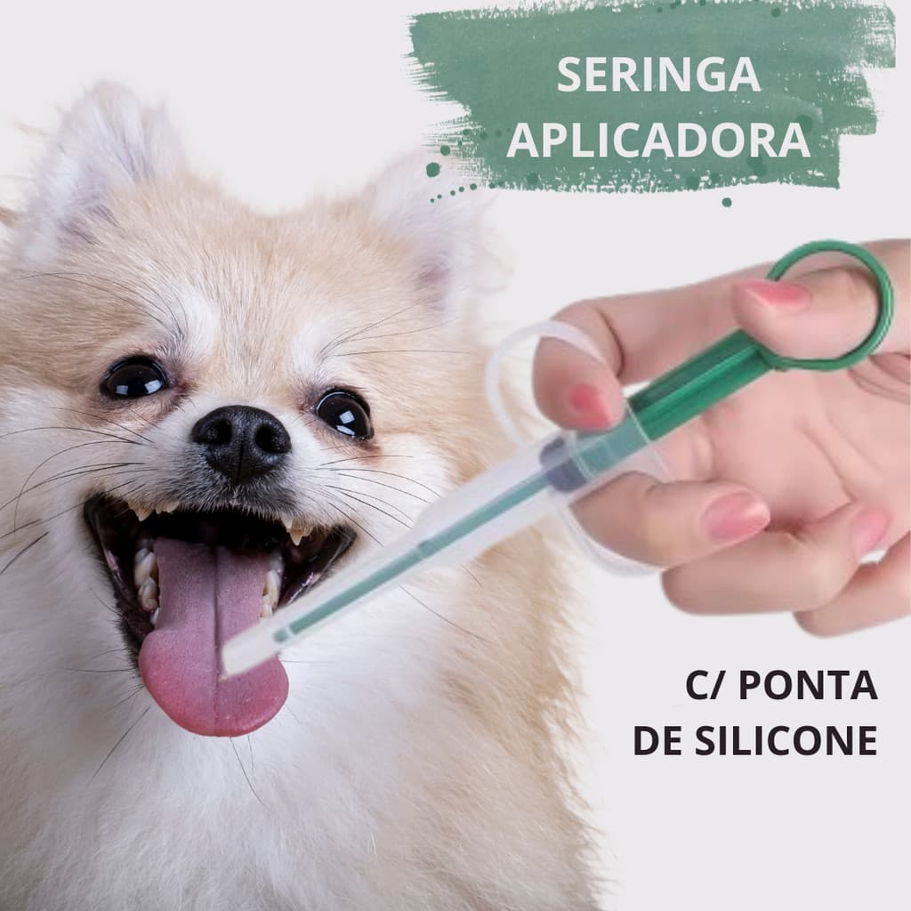 Aplicador Comprimidos Seringa Pet - Remédios Alimentador Cães e Gatos