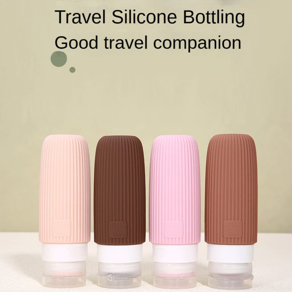 4pcs Frascos Dispensadores Viagem De Silicone 90ML Para Shampoo E Lavagem Corporal NEW EL SHOP NEW EL SHOP