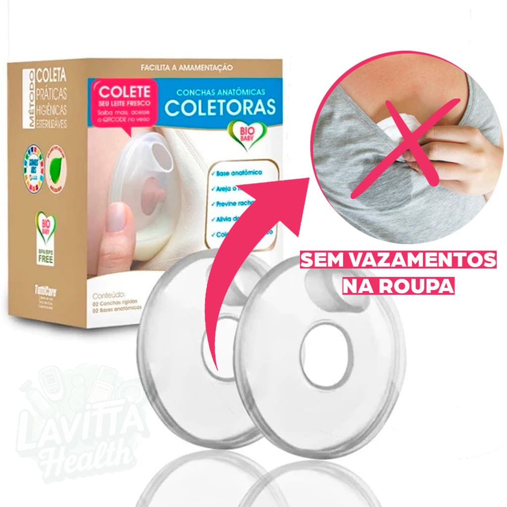 Kit C/2 Concha Coletor de Leite Materno Absorvente Rosquinha Protetor de Seio Pós Parto Amamentação