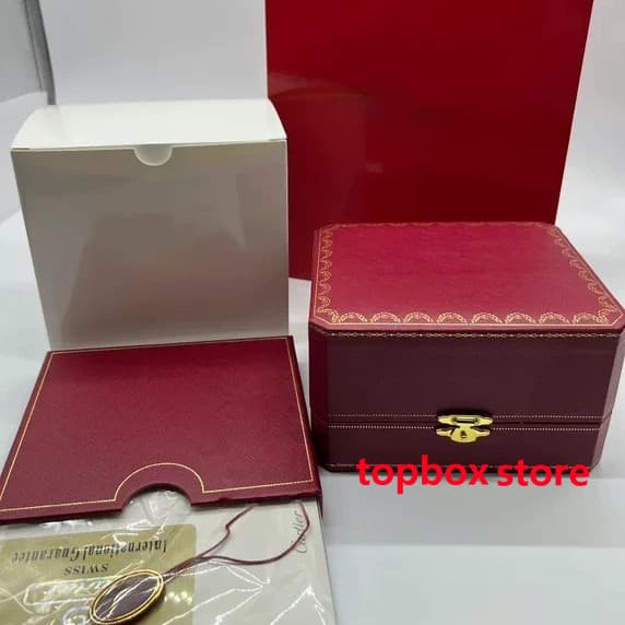 Caixa De Relógio De Papel Vermelho De Alta Qualidade Para Luxo Marca Superior Caso Paperbag E Manual De Instruções