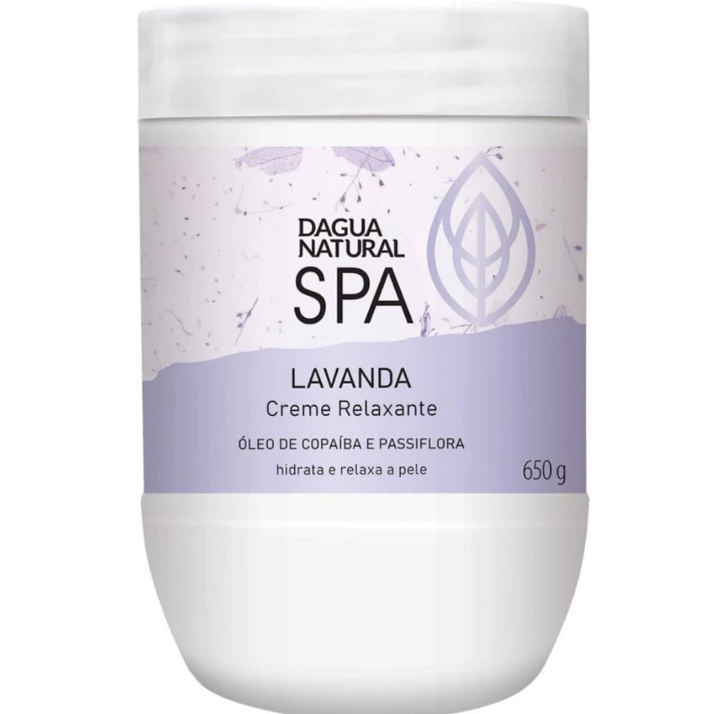  D’água Natural SPA - Creme Massagem Relaxante Pele Macia Lavanda Super Hidratante 650G