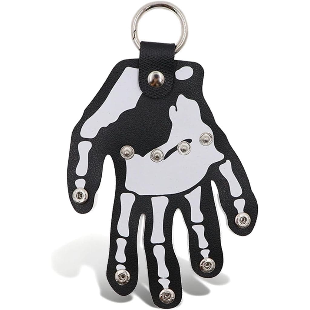 Kawaii Couro Crânio Mão Chaveiro Gótico Legal Saco De Halloween Bolsa Encantos Para Bolsas Presentes Homens