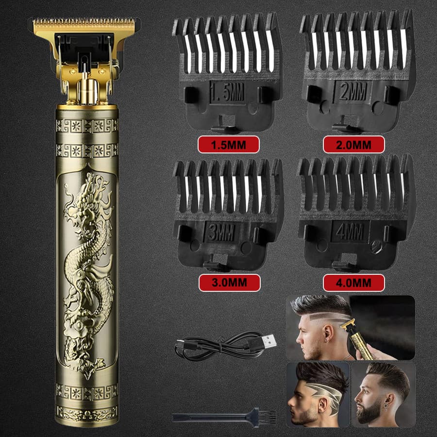 Máquina de Barbear e Cortar Cabelo Profissional Elétrica Recarregável USB LED Alta Qualidade