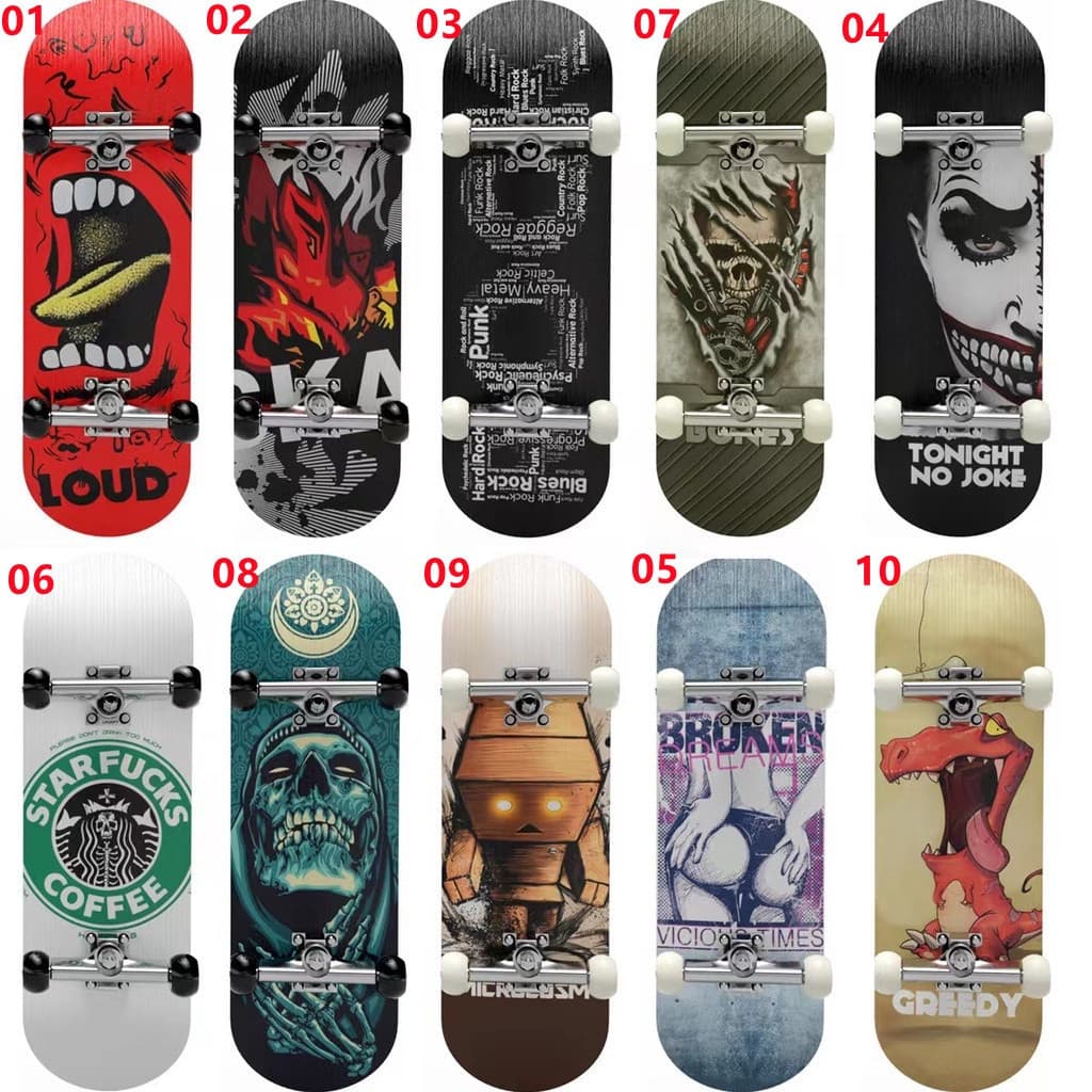 Skate De Dedo Profissional Fingerboard de madeira conjunto completo 5 camada bordo deck