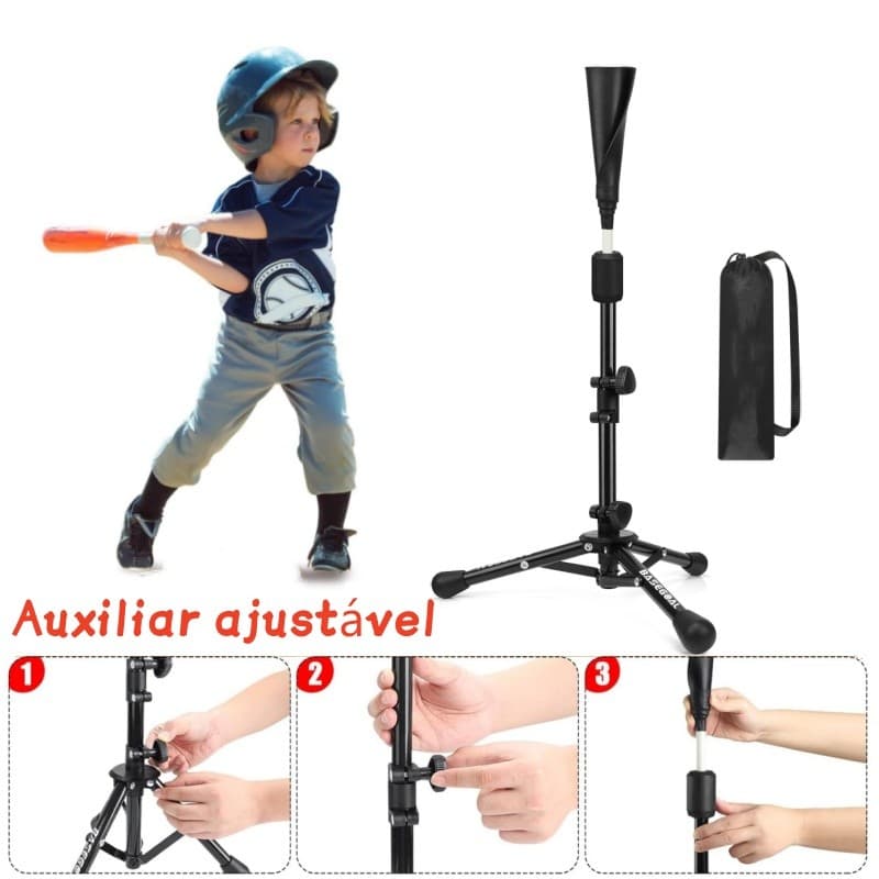 Camiseta De Beisebol De Softball Portátil Tripé E Suporte De Borracha Com Bolsa De Transporte