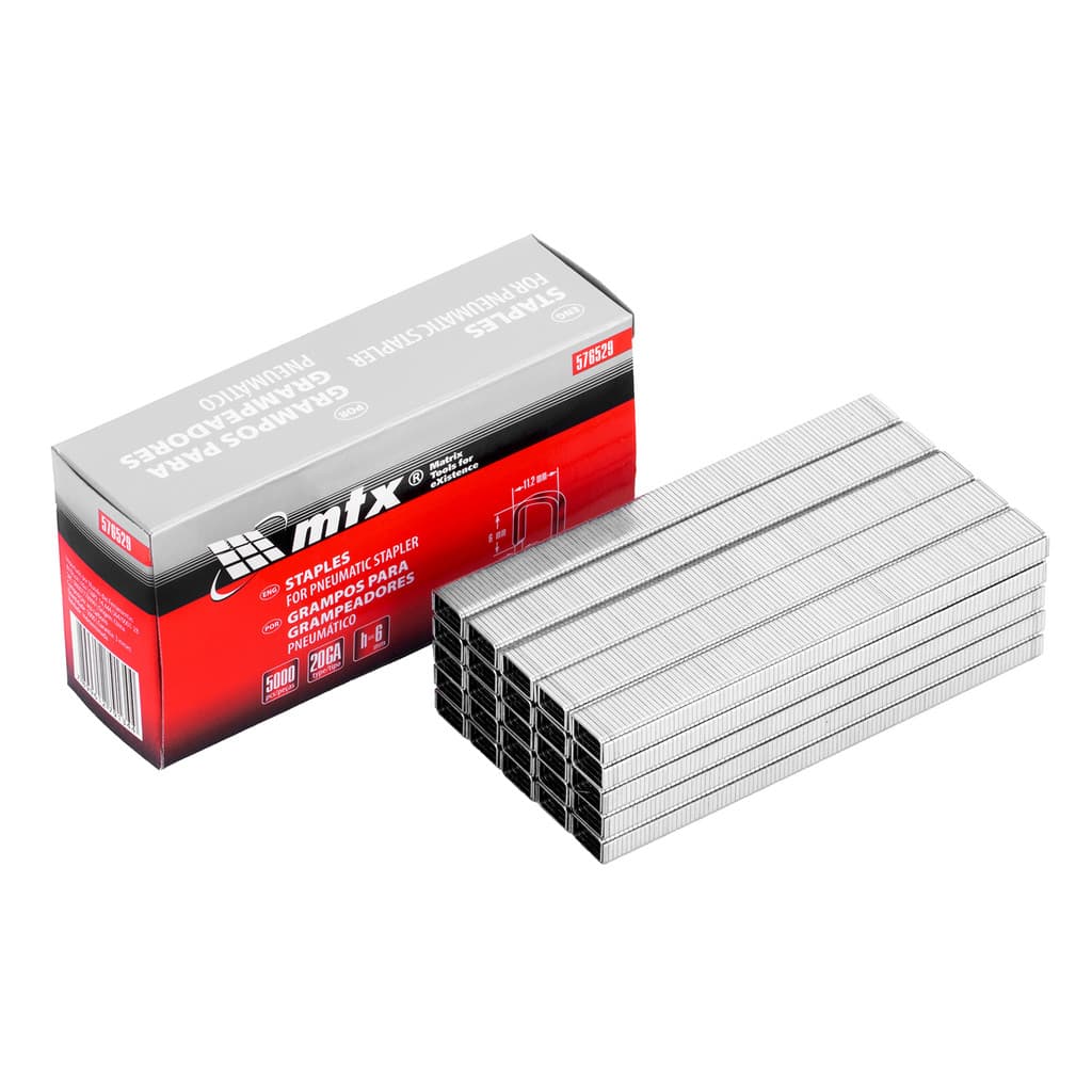 GRAMPOS PARA GRAMPEADORES PNEUMATICOS, 6MM, 11,2MM LARGURA, 0,6MM ESPESSURA, 5000 PCS // MTX