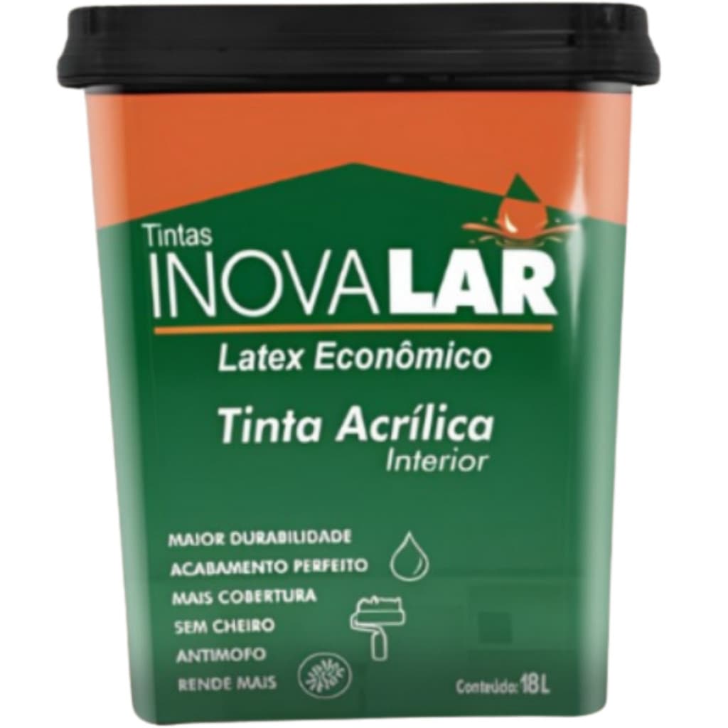 Tinta Acrílica Inovalar Econômica 1,5KG– Secagem + Rápida  Alto Rendimento Uso Interno Sem Cheiro