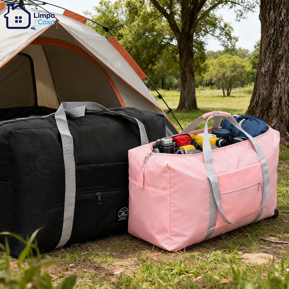 kit 2 viagem dobráveis ​​e impermeáveis ​​que podem ser penduradas em malas; grande capacidade.