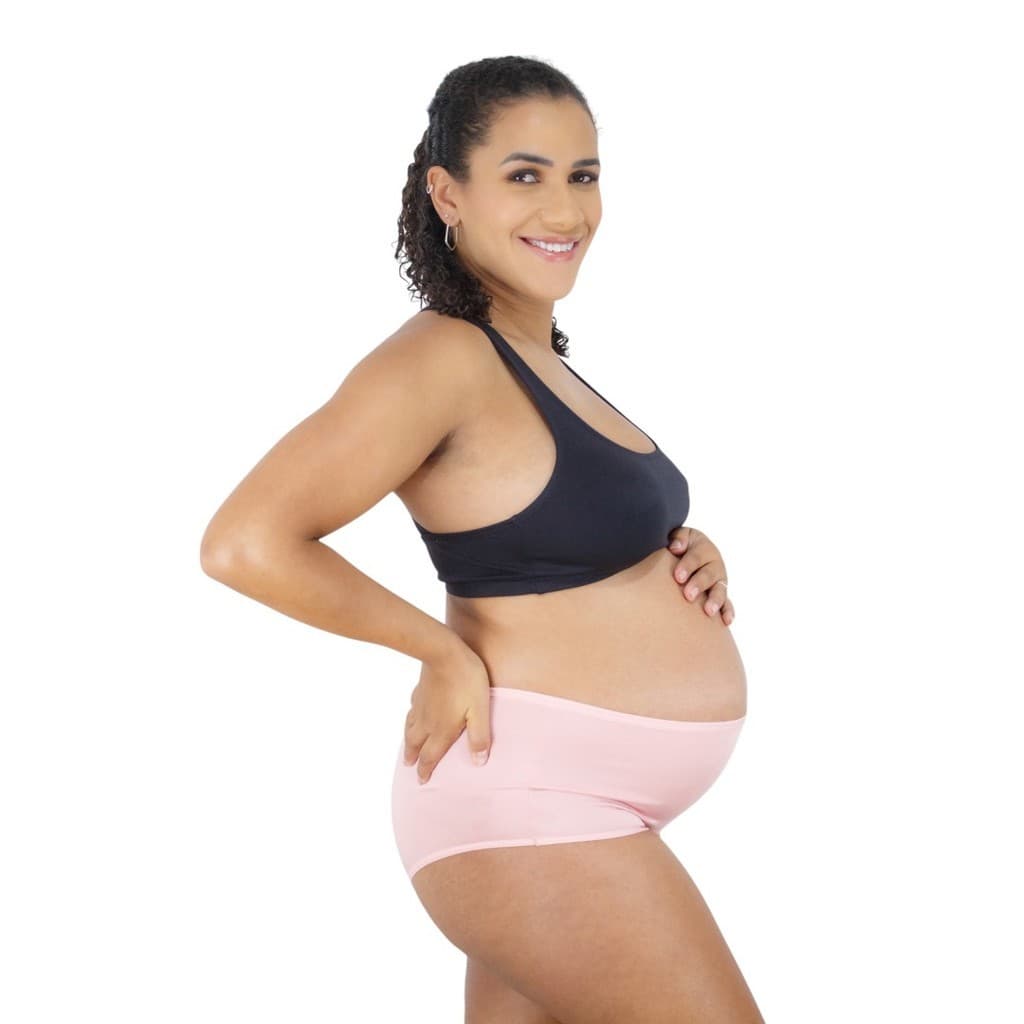 Kit 5 calcinhas gestante e pós parto cintura alta confortável microfibra hot pants