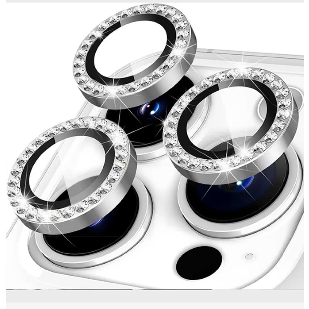 Kit Proteção Brilho Strass Lentes Para iPhone 11 12 13 14 15 16 17 PRO MAX